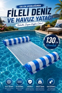 130 cm Fileli Deniz ve Havuz Yatağı - Mavi